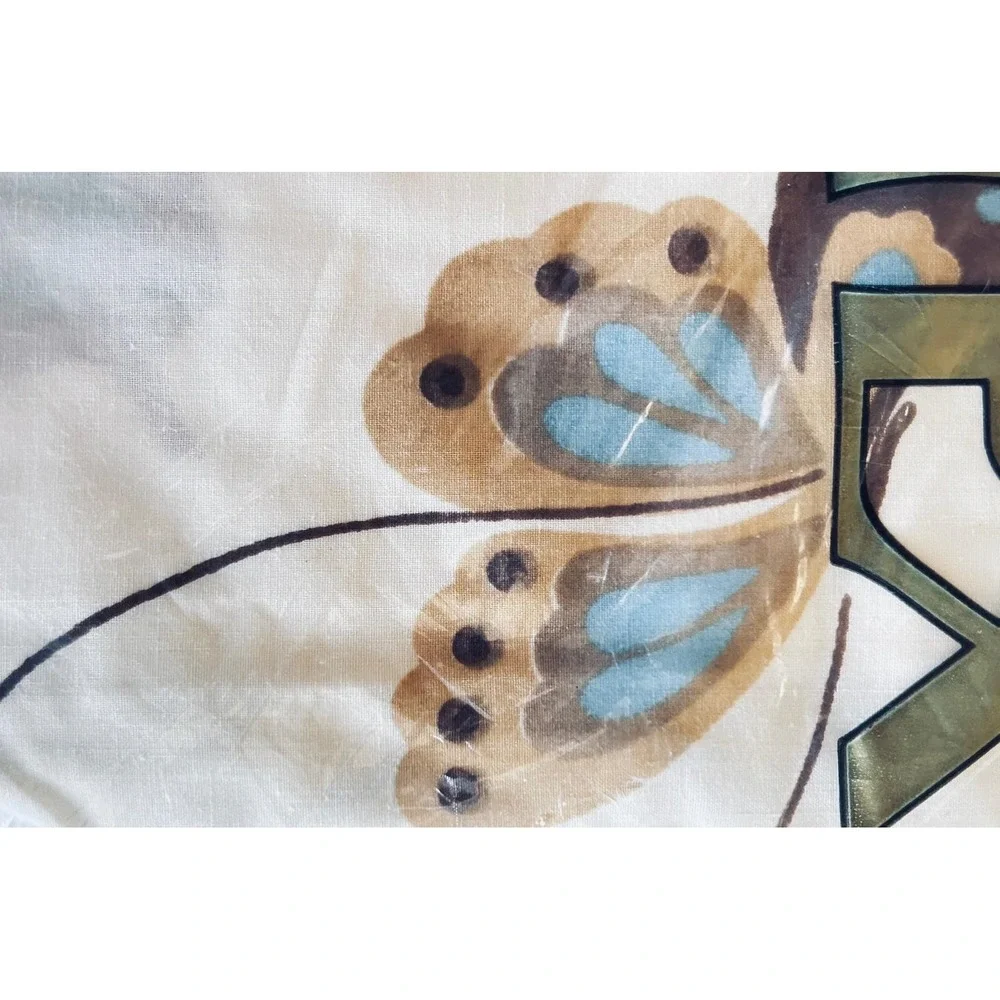 Vintage Martex Butterfly Twin Fitted Sheet No‎ Iron Percale WestPoint Pepperell